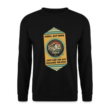 Klein, aber temperamentvoll: Angler - Unisex Pullover - Schwarz - Vorne - Alina (178cm) & Michal (187cm)