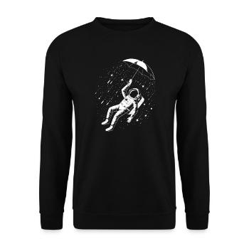 Astronaut Umbrella Space Rain - Unisex Sweatshirt - black - Front - Alina (178cm) & Michal (187cm)