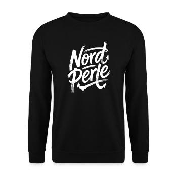 Nordperle Hamburg Nordsee Ostsee Norddeutsch Deern - Unisex Pullover - Schwarz - Vorne - Alina (178cm) & Michal (187cm)