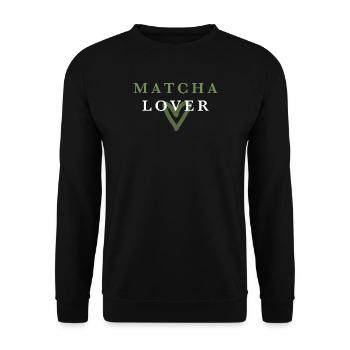 Amoureux du Matcha Cœur Vert - Sweat-shirt Unisexe - noir - Devant - Alina (178cm) & Michal (187cm)