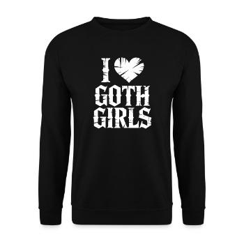 Ich liebe Goth Girls - Unisex Pullover - Schwarz - Vorne - Alina (178cm) & Michal (187cm)