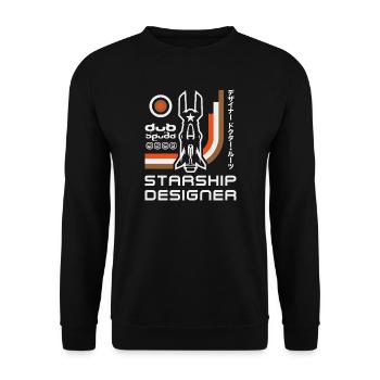 Retro Rocket Starship Designer - Unisex Sweatshirt - black - Front - Alina (178cm) & Michal (187cm)