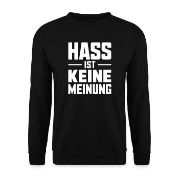 Hass ist keine Meinung - Antifa Tee - Unisex Pullover - Schwarz - Vorne - Alina (178cm) & Michal (187cm)