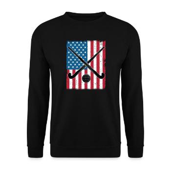 Drapeau USA de hockey sur gazon - Sweat-shirt Unisexe - noir - Devant - Alina (178cm) & Michal (187cm)