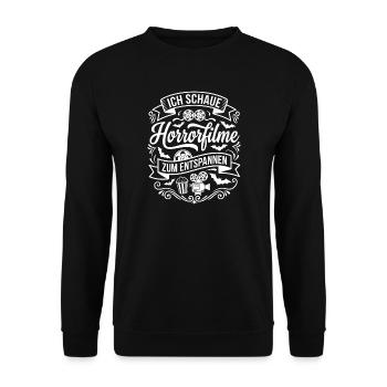 I watch horror movies to relax - Unisex Sweatshirt - black - Front - Alina (178cm) & Michal (187cm)