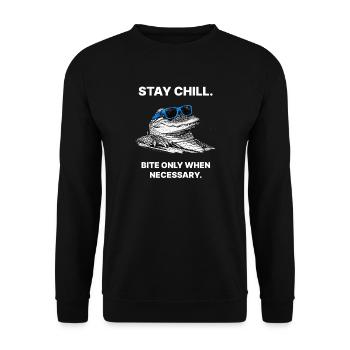 Stay Cool – Conception de mèmes Cool Alligator - Sweat-shirt Unisexe - noir - Devant - Alina (178cm) & Michal (187cm)