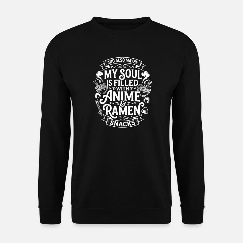 Anime & Ramen Snack Seele - Unisex Pullover - Schwarz