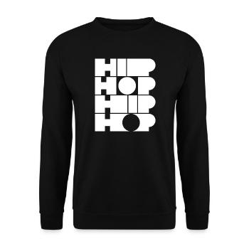 Fettgedruckte Block-Hip-Hop-Typografie - Unisex Pullover - Schwarz - Vorne - Alina (178cm) & Michal (187cm)