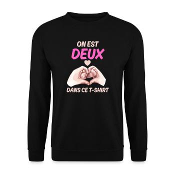 Announcement Baby Message Love Pregnancy - Unisex Sweatshirt - black - Front - Alina (178cm) & Michal (187cm)