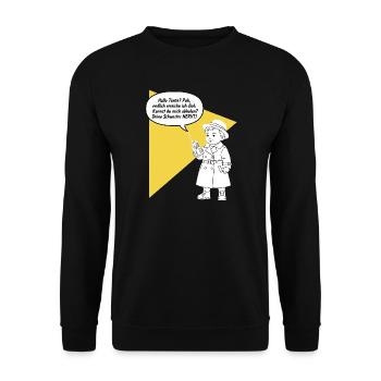 Hello aunt - pick up? Your sister is funny annoying - Unisex Sweatshirt - black - Front - Alina (178cm) & Michal (187cm)