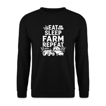 Eat Sleep Farm Repeat Country - Unisex Sweatshirt - black - Front - Alina (178cm) & Michal (187cm)