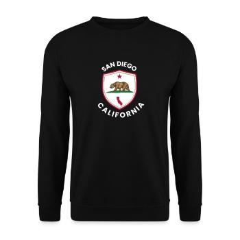 Drapeau de l’Ours de San Diego - Sweat-shirt Unisexe - noir - Devant - Alina (178cm) & Michal (187cm)