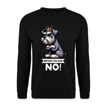 Avant que vous ne demandiez Schnauzer Riesenschnauzer - Sweat-shirt Unisexe - noir - Devant - Alina (178cm) & Michal (187cm)