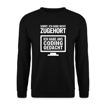 Pensée de codage - Sweat-shirt Unisexe - noir - Devant - Alina (178cm) & Michal (187cm)