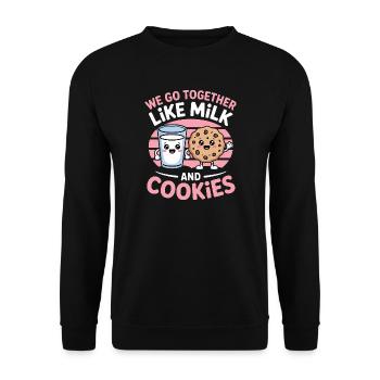 Milk and Cookies Best Friends Kawaii Design - Sweat-shirt Unisexe - noir - Devant - Alina (178cm) & Michal (187cm)