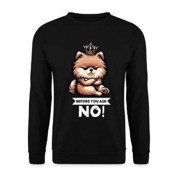 Before You Ask Pomeranian Pomeranian Pomeranian Spitz Dog - Unisex Sweatshirt - black - Front - Alina (178cm) & Michal (187cm)