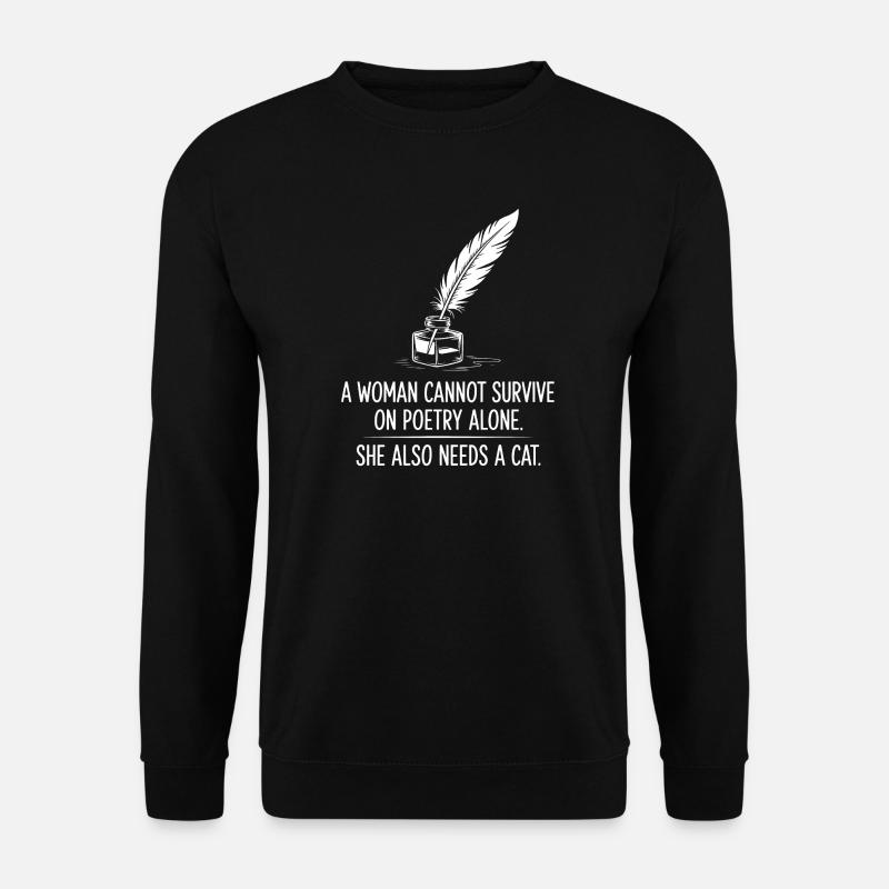 Poesie und Katzen - Unisex Pullover - Schwarz