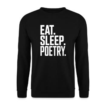 Typographie de la poésie Eat Sleep - Sweat-shirt Unisexe - noir - Devant - Alina (178cm) & Michal (187cm)