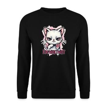 Naughty Cat I Do What I Want - Unisex Sweatshirt - black - Front - Alina (178cm) & Michal (187cm)