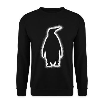 Pinguine Herren Jungen Kinder Pinguin - Unisex Pullover - Schwarz - Vorne - Alina (178cm) & Michal (187cm)