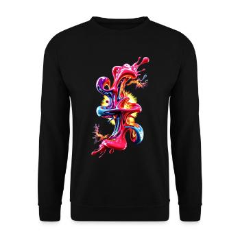 Abstract Liquid Art Fluid - Unisex Sweatshirt - black - Front - Alina (178cm) & Michal (187cm)