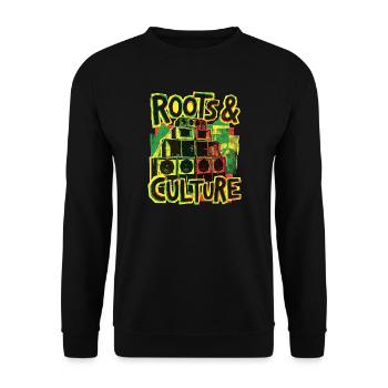 Roots Reggae Dub - Unisex Pullover - Schwarz - Vorne - Alina (178cm) & Michal (187cm)