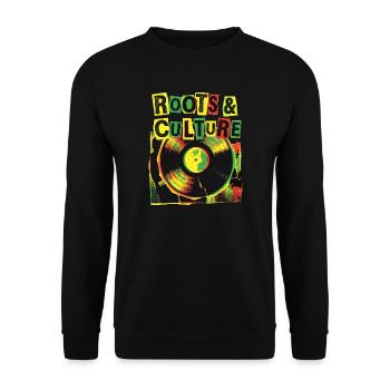 Roots And Culture Reggae - Unisex Pullover - Schwarz - Vorne - Alina (178cm) & Michal (187cm)