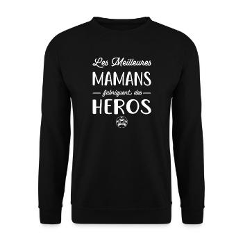 Les meilleures mamans fabriquent des héros - Sweat-shirt Unisexe - noir - Devant - Alina (178cm) & Michal (187cm)