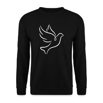 Colombe de l’art de la ligne de la paix - Sweat-shirt Unisexe - noir - Devant - Alina (178cm) & Michal (187cm)