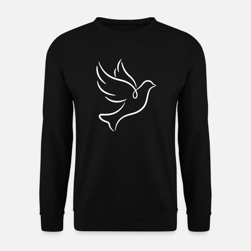 Friedenstaube Linienkunst - Unisex Pullover - Schwarz