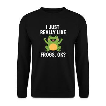 J’aime beaucoup les grenouilles Design - Sweat-shirt Unisexe - noir - Devant - Alina (178cm) & Michal (187cm)