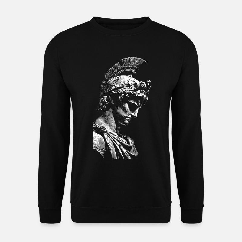 Antike Heldenstatue Kontrastdruck - Unisex Pullover - Schwarz