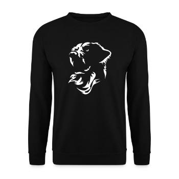 Golden Retriever Head "Black Edition" - Unisex Sweatshirt - black - Front - Alina (178cm) & Michal (187cm)