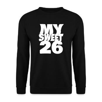 Geburtstag 26 - Unisex Pullover - Schwarz - Vorne - Alina (178cm) & Michal (187cm)