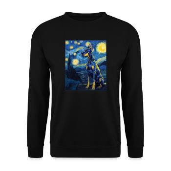 Deutsche Dogge - Unisex Pullover - Schwarz - Vorne - Alina (178cm) & Michal (187cm)