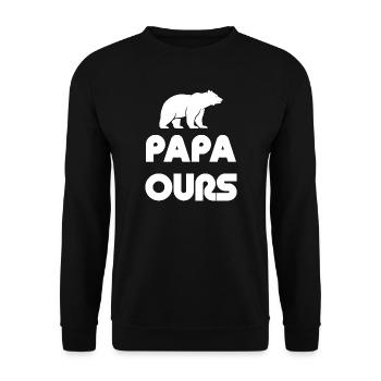 Papa Ours Silhouette - Unisex Pullover - Schwarz - Vorne - Alina (178cm) & Michal (187cm)