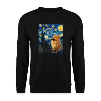 Zwergspitz Spitz Pomeranian - Sweat-shirt Unisexe - noir - Devant - Alina (178cm) & Michal (187cm)