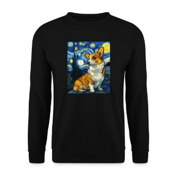 Corgi gallois Pembroke - Sweat-shirt Unisexe - noir - Devant - Alina (178cm) & Michal (187cm)