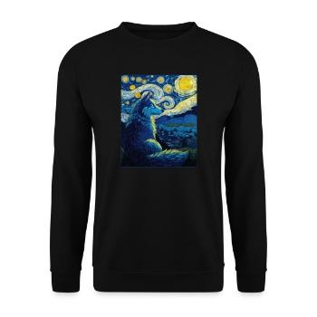 Wolf - Unisex Pullover - Schwarz - Vorne - Alina (178cm) & Michal (187cm)