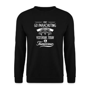Fallschirmspringen Tägliche Leidenschaft - Unisex Pullover - Schwarz - Vorne - Alina (178cm) & Michal (187cm)