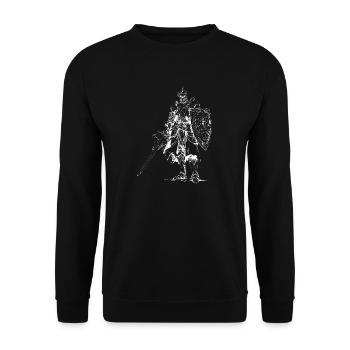 Heraldic Knight with Shield - Unisex Sweatshirt - black - Front - Alina (178cm) & Michal (187cm)