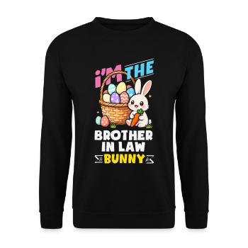 Frohe Ostern Süßer Osterhase Eiersuche Ostereier - Unisex Pullover - Schwarz - Vorne - Alina (178cm) & Michal (187cm)