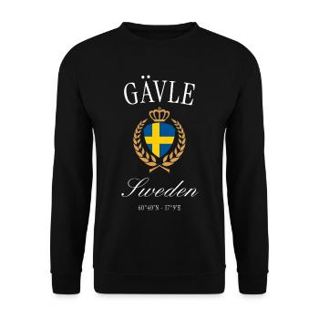 Gävle Schweden Wappen Krone – Reise Souvenir - Unisex Pullover - Schwarz - Vorne - Alina (178cm) & Michal (187cm)