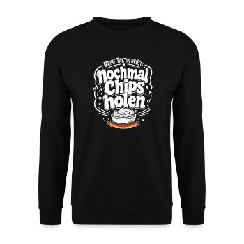 Nochmal Chips holen Taktik - Unisex Pullover - Schwarz - Vorne - Alina (178cm) & Michal (187cm)