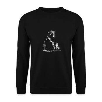 Rearing Horse in Desert Silhouette - Unisex Sweatshirt - black - Front - Alina (178cm) & Michal (187cm)
