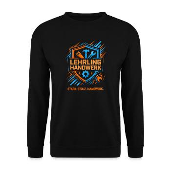 Eine Lehre im Handwerk - das ist die Zukunft - Unisex Pullover - Schwarz - Vorne - Alina (178cm) & Michal (187cm)