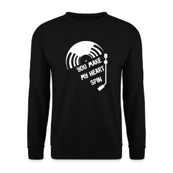 Vinyle - Sweat-shirt Unisexe - noir - Devant - Alina (178cm) & Michal (187cm)