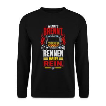 Feuerwehr  - Unisex Pullover - Schwarz - Vorne - Alina (178cm) & Michal (187cm)