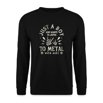 Metal Tante Neffe Metalhead Geschenk - Unisex Pullover - Schwarz - Vorne - Alina (178cm) & Michal (187cm)