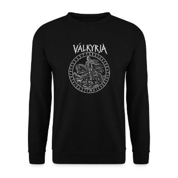 Valkyrja – Reiterin der Gefallenen - Unisex Pullover - Schwarz - Vorne - Alina (178cm) & Michal (187cm)